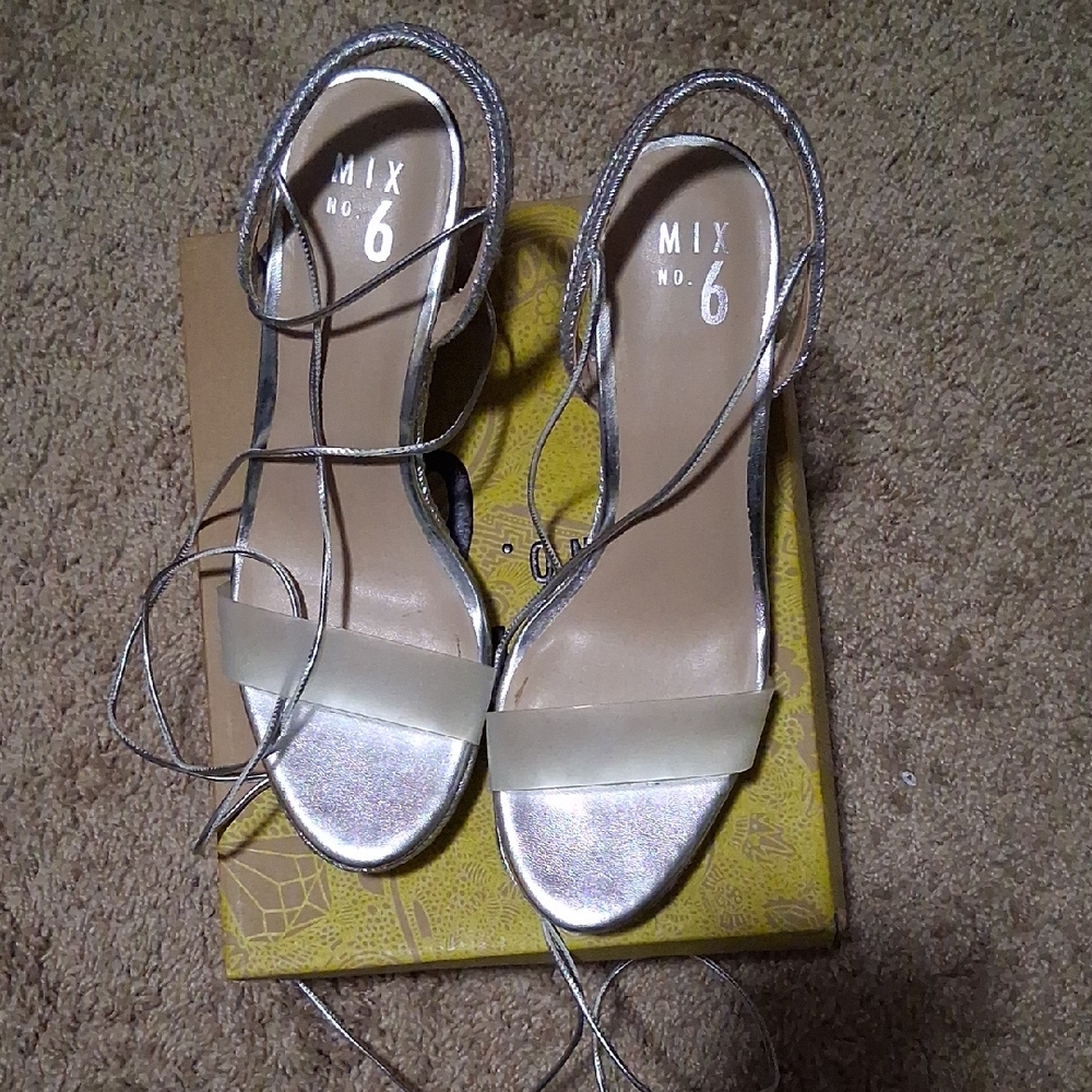 Mix No. 6 Metallic Strappy Heels